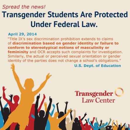 Statement on rights of transgender students under Title IX 